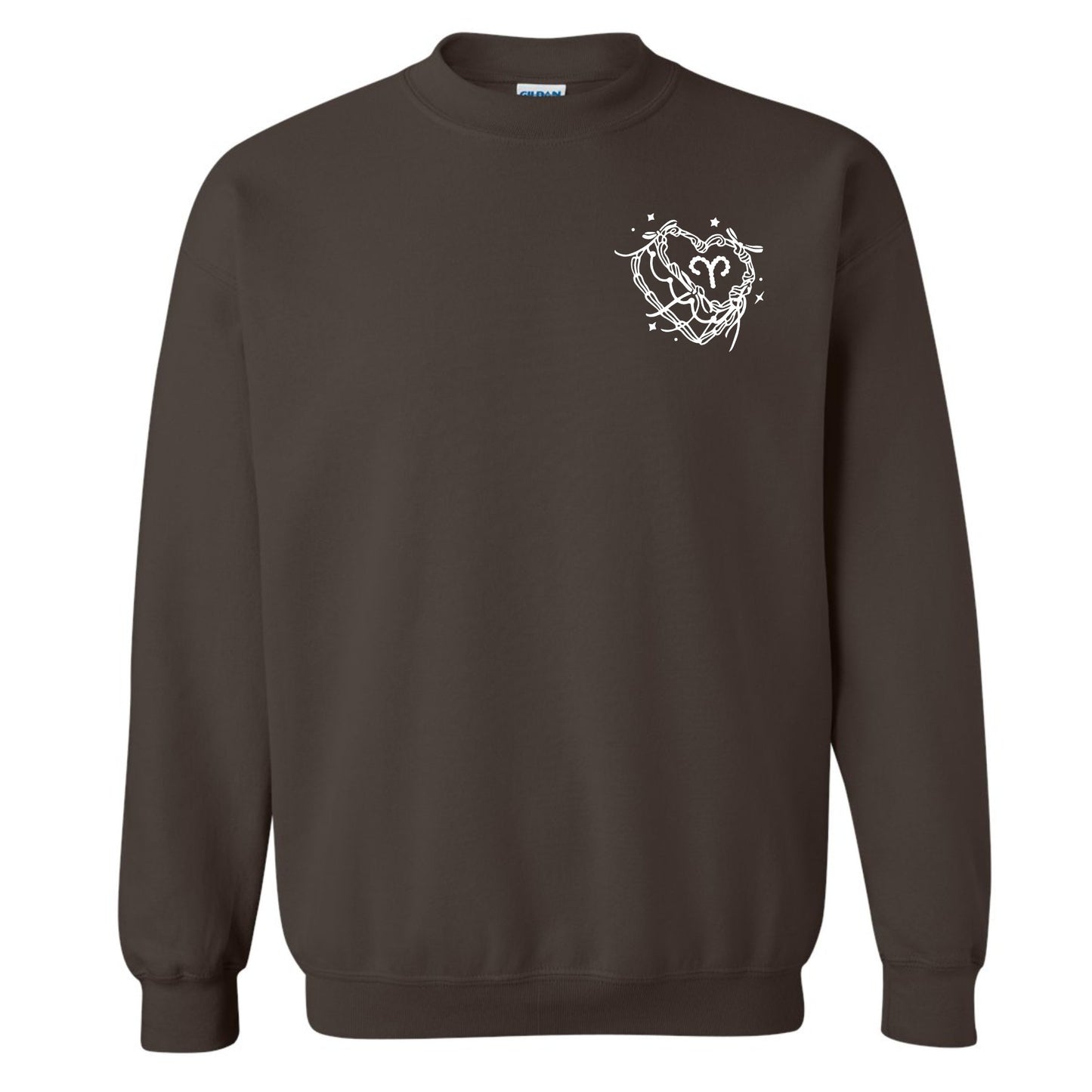 Aries Zodiac Vintage Heart Cake Crewneck