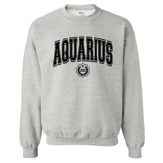 Aquarius Collegiate Zodiac Crewneck