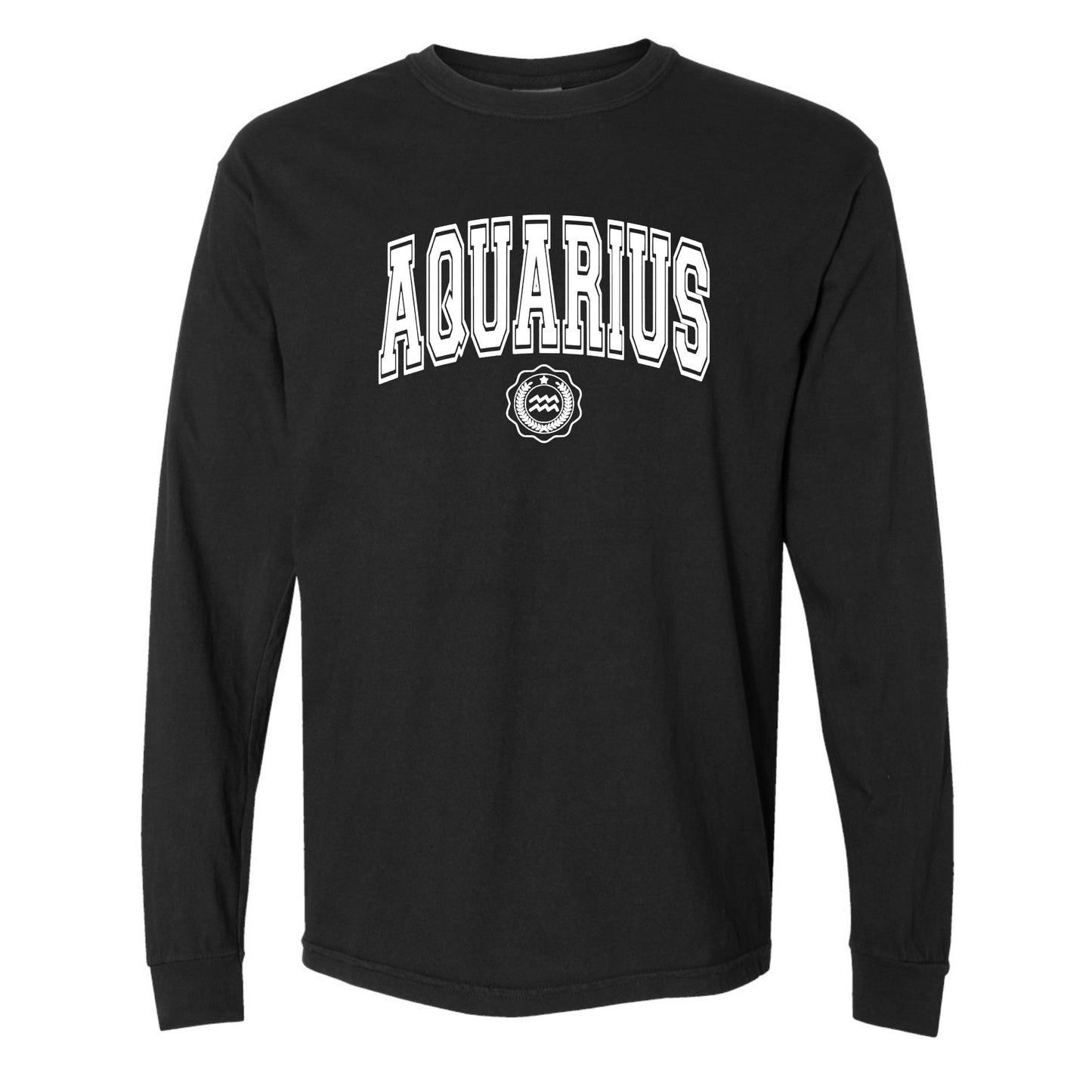 Aquarius Collegiate Zodiac Long Sleeve Tee