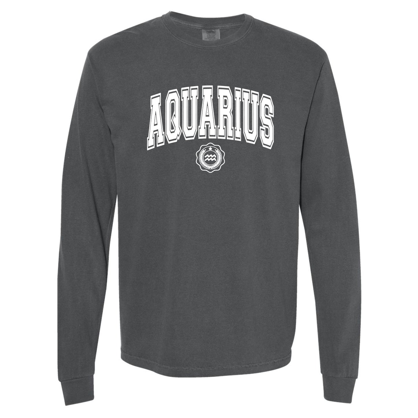 Aquarius Collegiate Zodiac Long Sleeve Tee