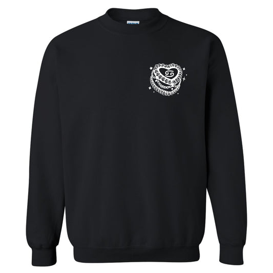 Cancer Zodiac Vintage Heart Cake Crewneck