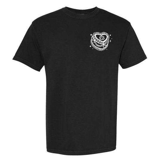 Cancer Zodiac Vintage Heart Cake Short Sleeve Tee