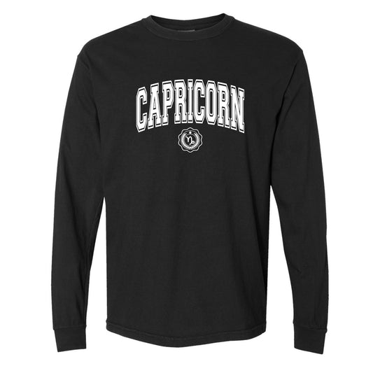 Capricorn Collegiate Zodiac Long Sleeve Tee